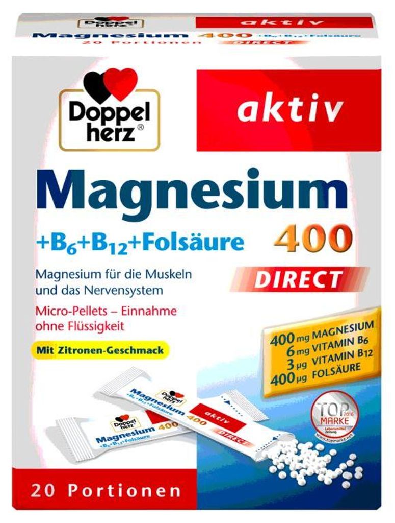Doppelherz Magnesium + B6 + B12 direct 20 Portionen Obrázek produktu 