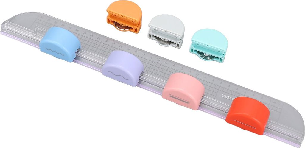 7-in-1-Papierschneider mit Positionierungslineal Vielseitiges Schneidewerkzeug für Scrapbooks zum geraden Schneiden, Punktieren, Falzen, Kurvensch...