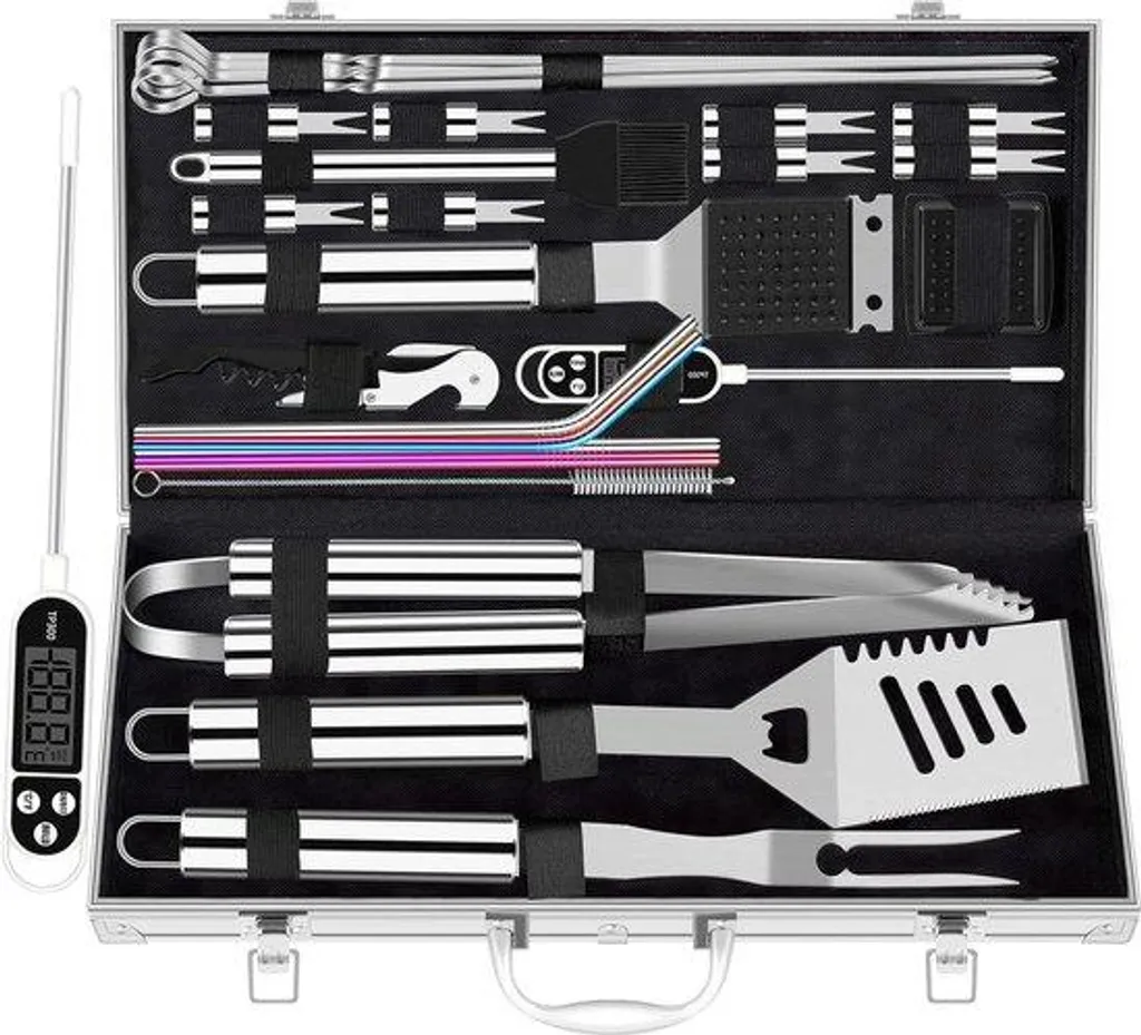 Set de barbecue 26 pièces : ne ratez plus vos cuissons avec le thermomètre