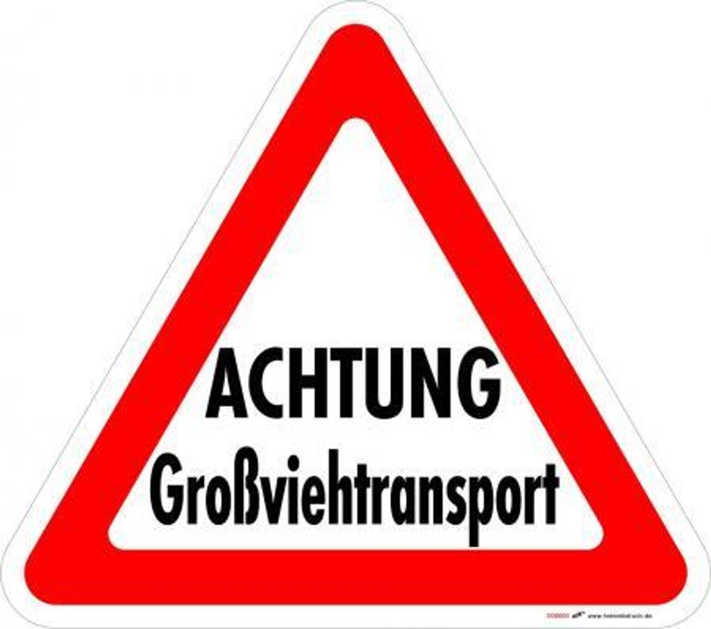 PVC - Aufkleber - Achtung - Großviehtransport - 307443 - Produktbild 