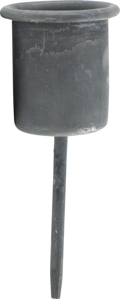 LS-LebenStil Metall Stabkerzenhalter Shabby Grau 8cm Spieß Produktbild 3