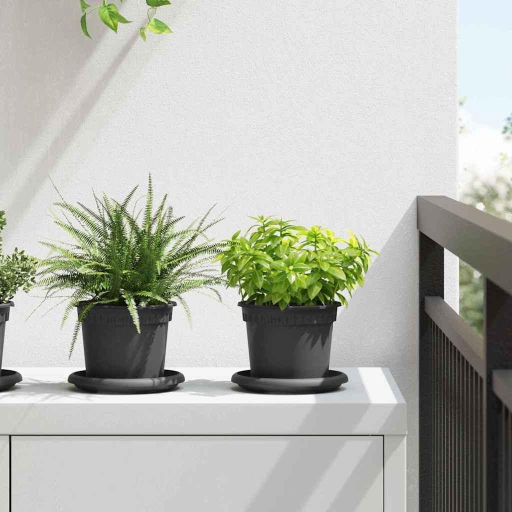 "Schlussverkauf" Blumentöpfe 24 Stück - Pflanzkasten für den Garten - Schwarz Ø 12,5x10 cm Kunststoff C13472