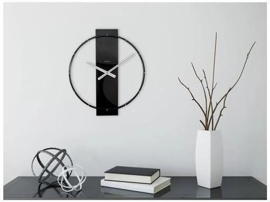 Grande Horloge Murale Décorative Noire Carl - Style Chic et Moderne