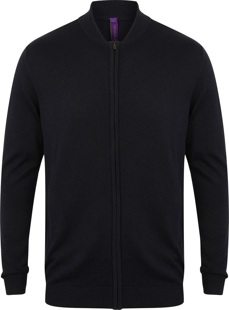 Henbury Uni Strick Bomberjacke PC2959 (M) (Marineblau)