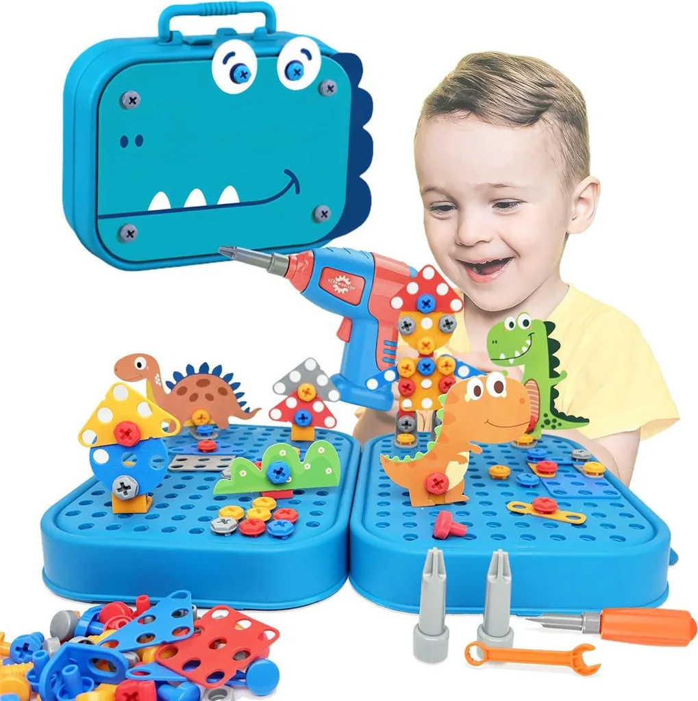 Jouet Montessori créatif dinosaure, puzzle de construction pour enfant 3D