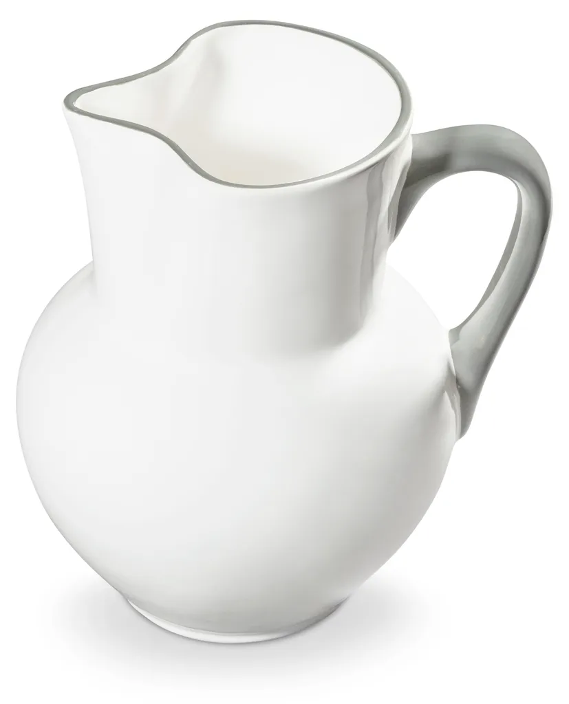 Pichet en Céramique Gmundner Forme Viennoise 1,5L Bord Gris Tradition
