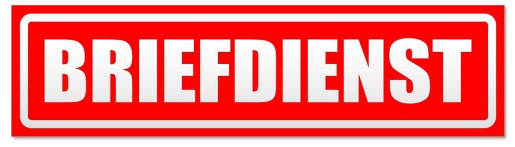 Kiwistar - Autoaufkleber - Rot - 20 x 5,3 cm - Briefdienst invertiert - Hinweis Aufkleber Sticker für Auto, Kfz, Fahrrad, PKW, LKW