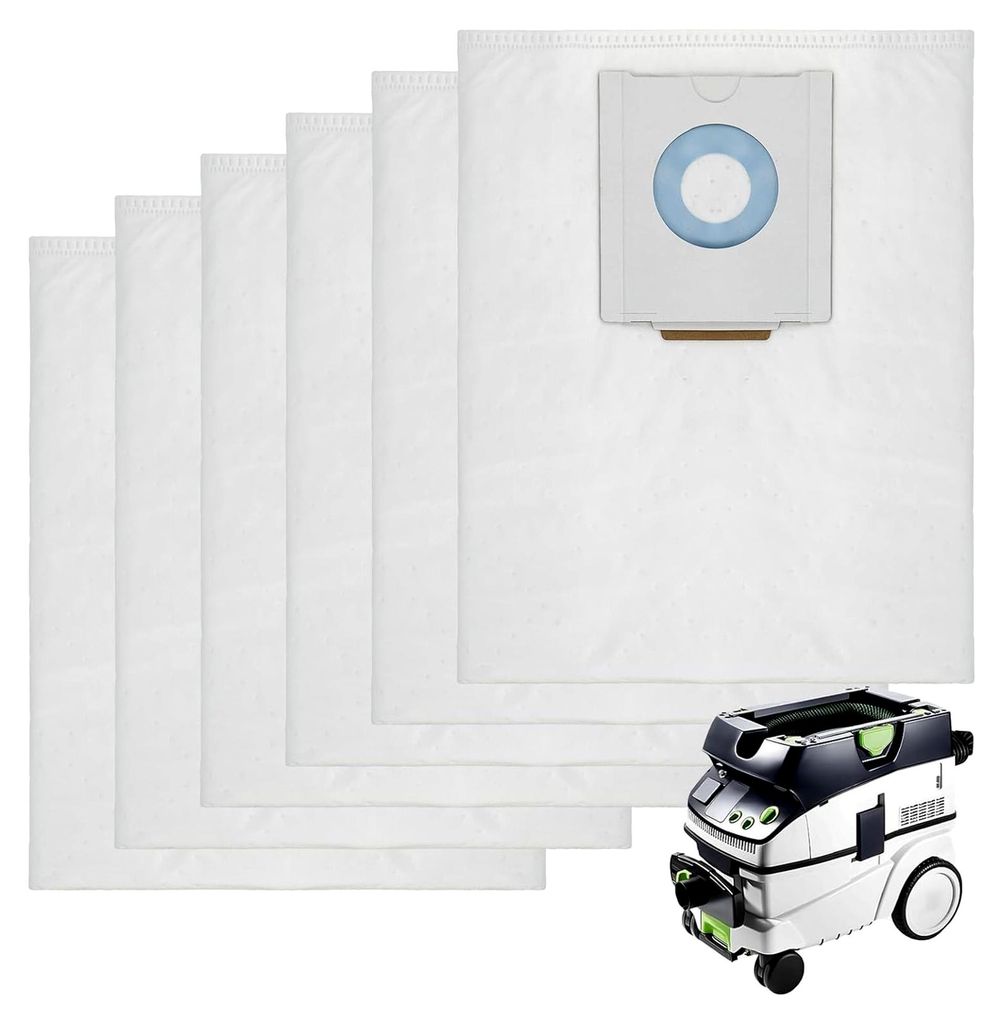 Staubsaugerbeutel für Festool CT 26 / CTM 26 E / CTL 26 E Serie, Ersatzfilter, große Kapazität, Zubehör SC FIS-CT 26/5 (6 Stück)