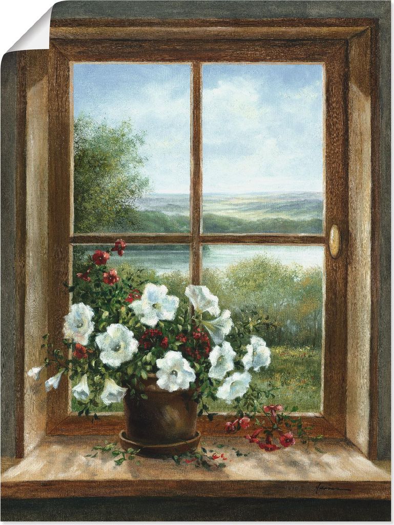 ARTland Poster Blumen am Fenster Größe: 60x80 cm