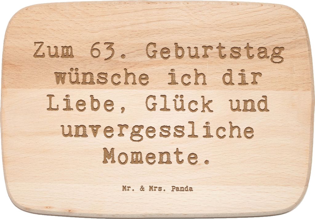 Mr. & Mrs. Panda schneidbrett Spruch 63. Geburtstag Liebe Glück Momente - Transparent - Geschenk, Alter, Holzbrett, einzigartiges, Holzbrettchen, ...