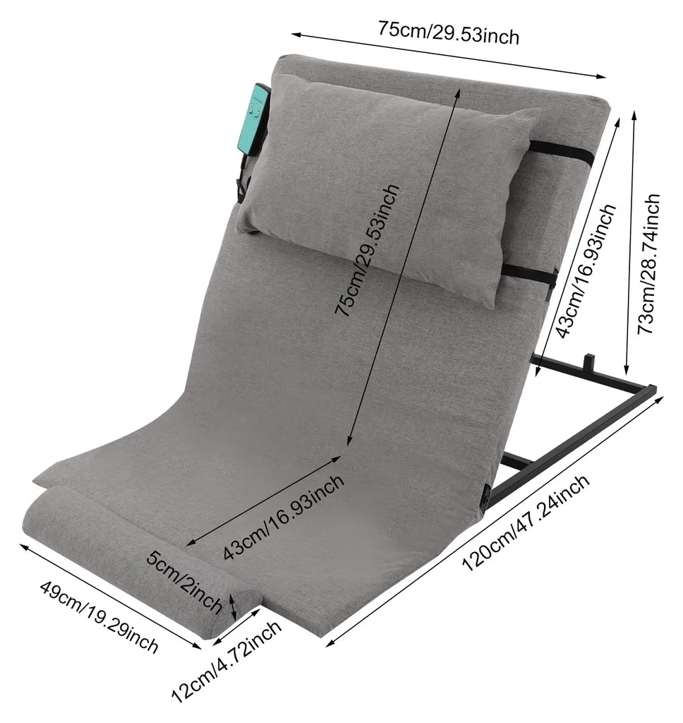 Matelas électrique relevable gris avec dossier réglable pour lit médical - 2