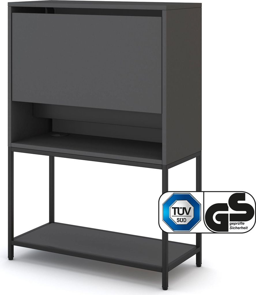 ASSMANN Sekretär Cubas Basic Schwarz, 74x80cm,