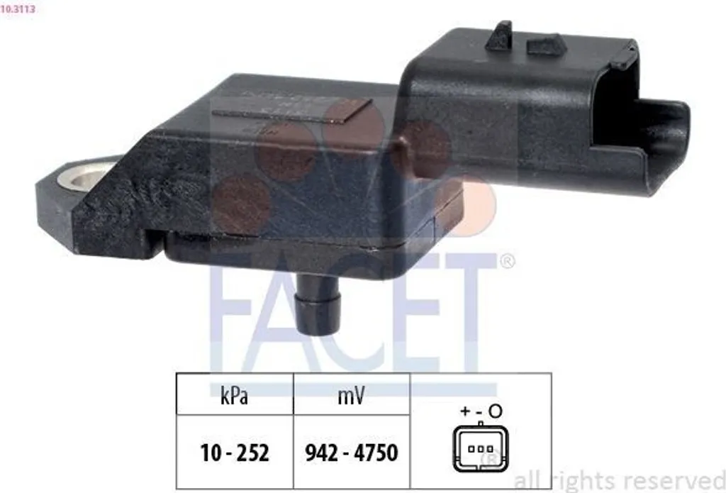 Solution voyant moteur : Capteur de pression d'air Facet pour Peugeot