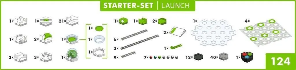 Kit de démarrage GraviTrax Power Launch - Circuit à billes électronique - 18