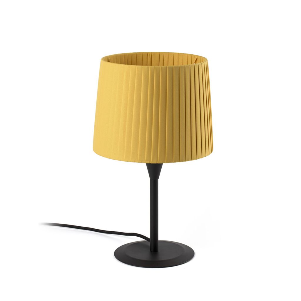 SAMBA Tischlampe schwarz/Polyesterseide gelb 64311-39