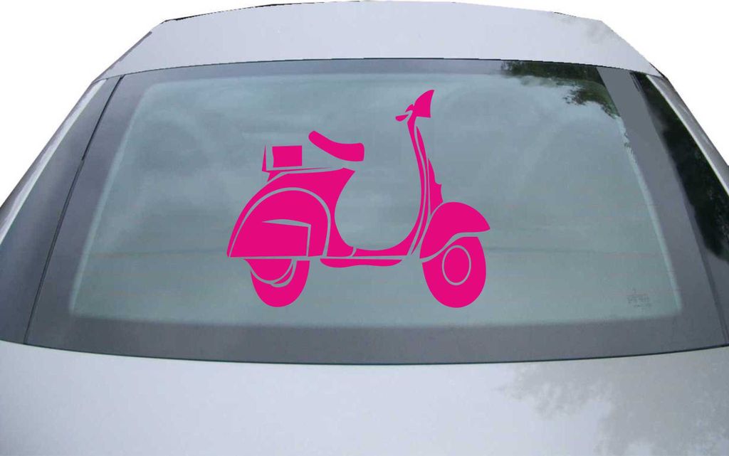 Indigos UG - Aufkleber Heckscheibe & Motorklappe DE7062 - pink - 600x496 mm - Scooter Custom Roller - Auto Scheiben Fenster Heckklappe Tuning Racin...