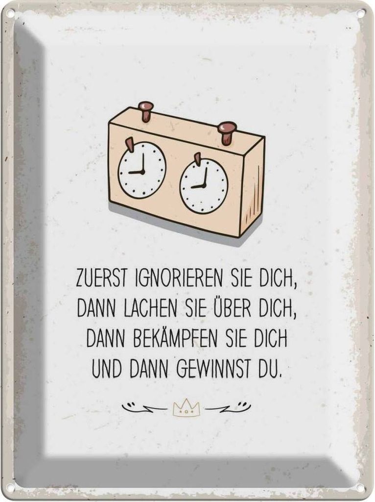 vianmo Blechschild 40x30 cm Zuerst ignorieren dich du gewinnst Spruch Zitat
