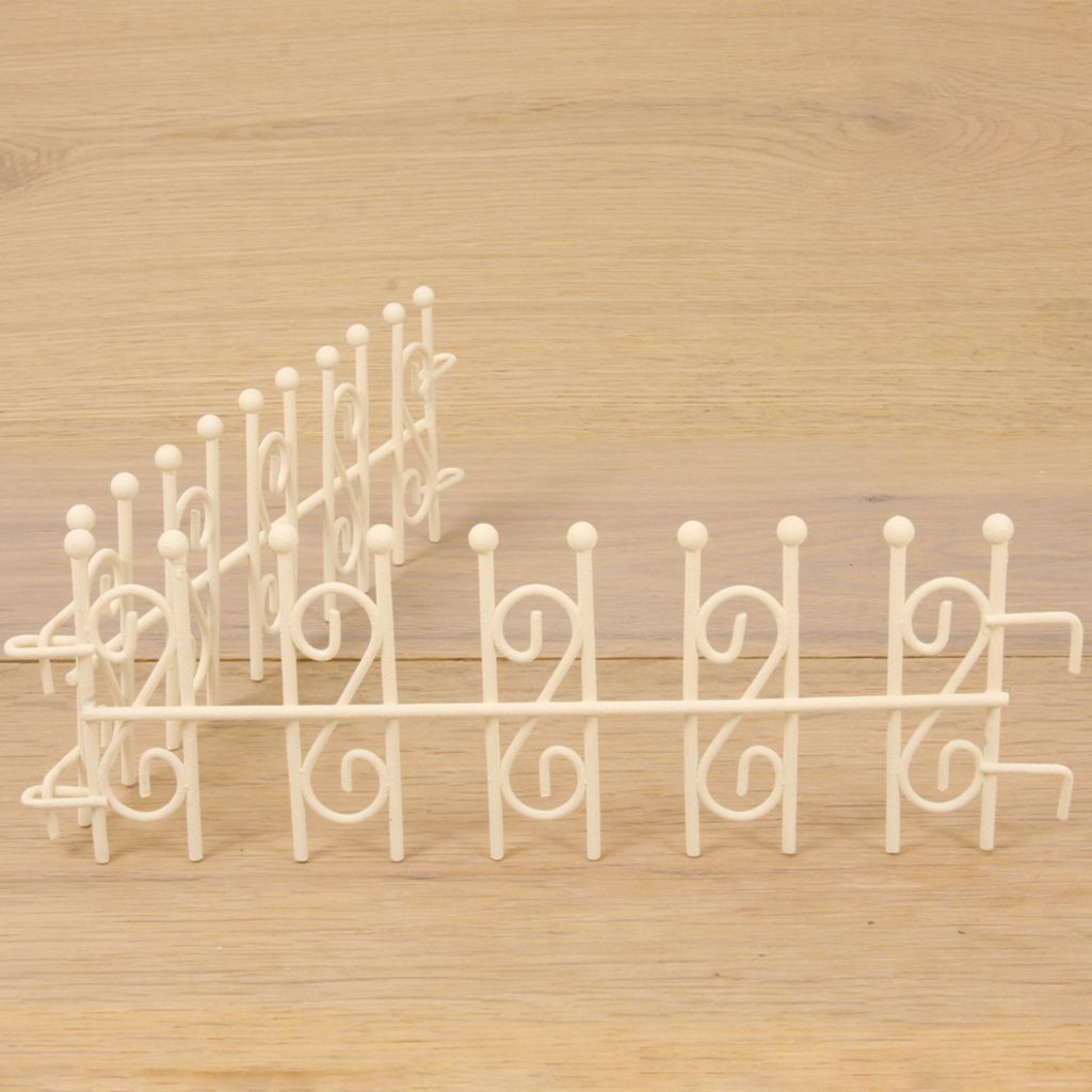 2x FADEDA Steckzaun mini weiß / Höhe:5 cm / handbemalt / detailgetreue Krippen Figuren - Weihnachten Tisch Dekoration Krippe Zubehör