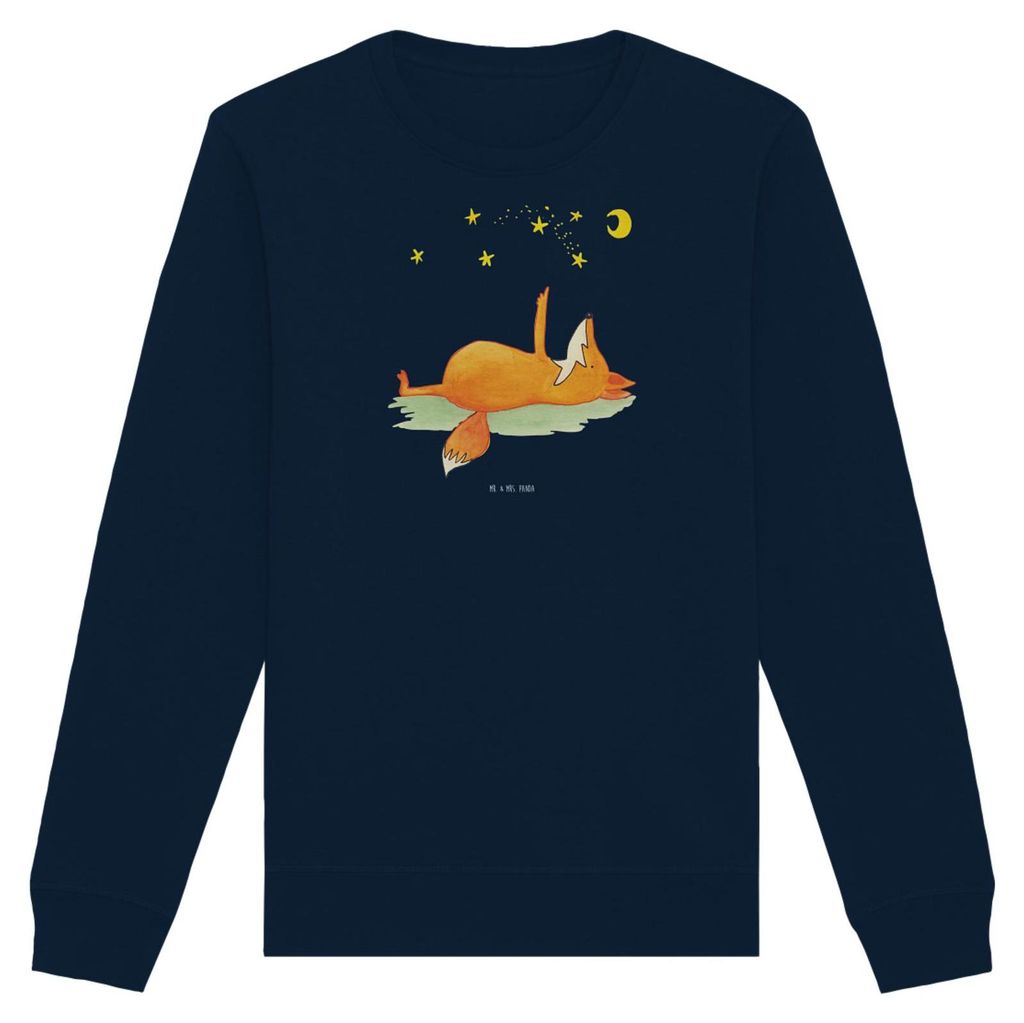 Mr. & Mrs. Panda Eco Pullover Fuchs Sterne Größe XXL - French Navy - Geschenk, Pulli, Sweater, Sweatshirt, Baumwoll, Träumer, Mond, Romantik, St...