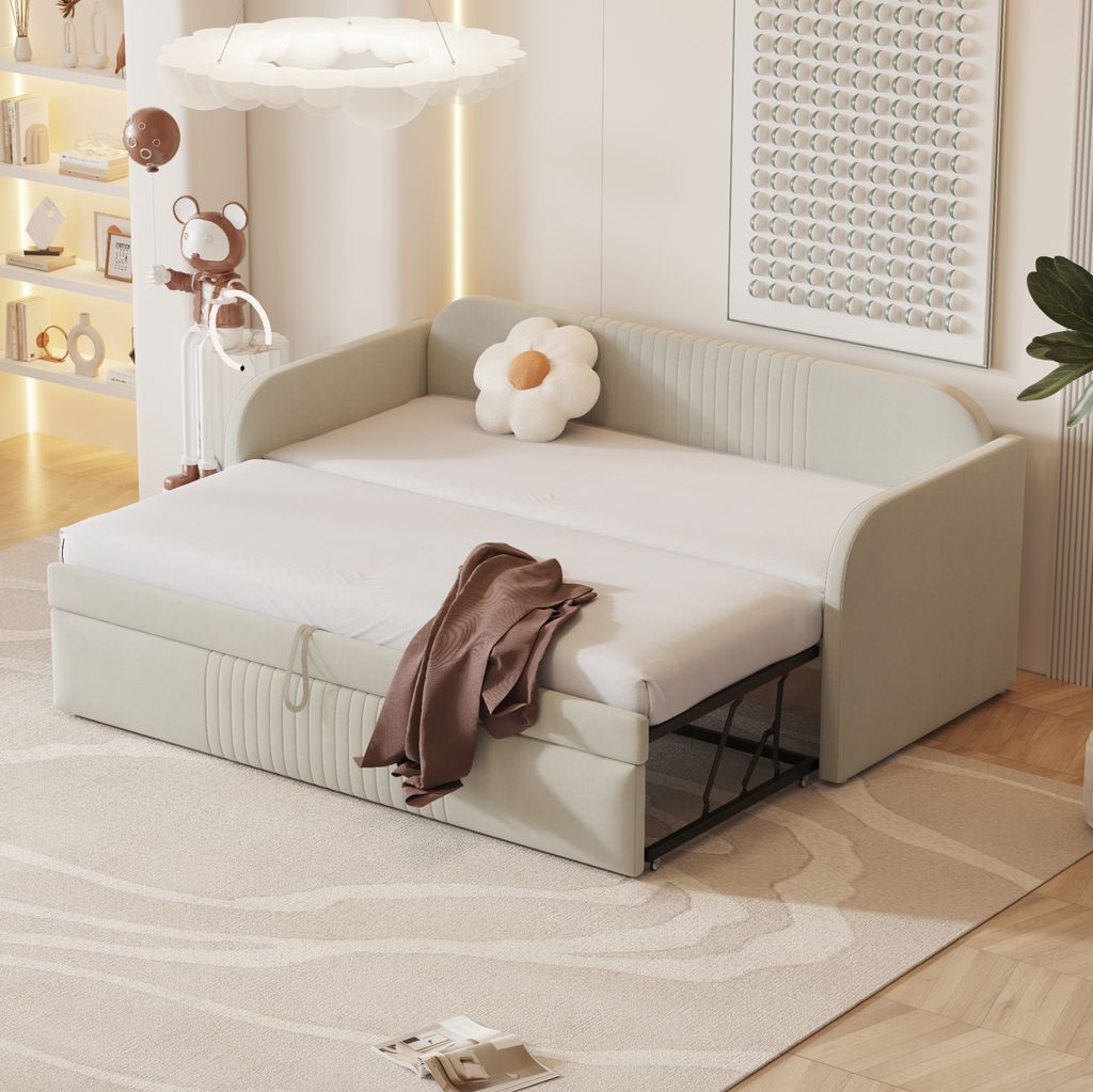 Merax day bed 90x190cm/180x190cm letto estraibile, divano