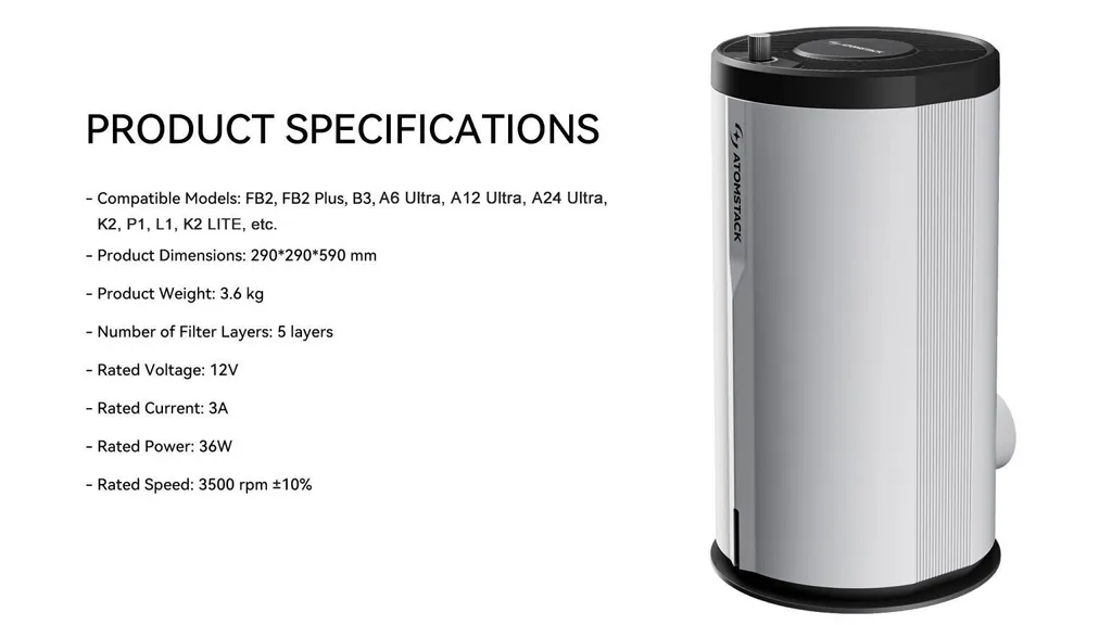 Purificateur ATOMSTACK D3 : Solution Anti-Fumée pour Graveur Laser P1 B1