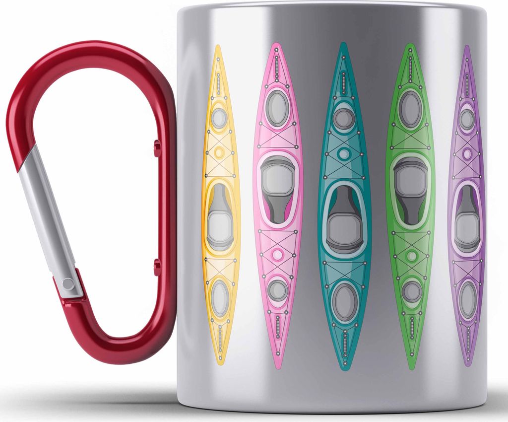 Trendation - Kajak Geschenk Edelstahl Tasse Karabiner Mit Produktbild 