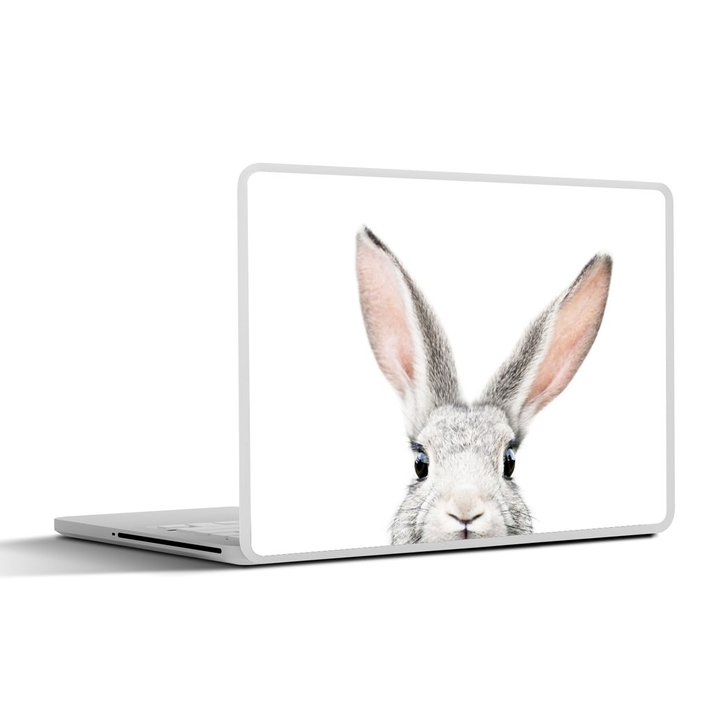 MuchoWow Laptop Aufkleber Sticker Cover Kaninchen - Tiere - Natur - Weiß 36.5x27.5 cm - Laptop-Sticker