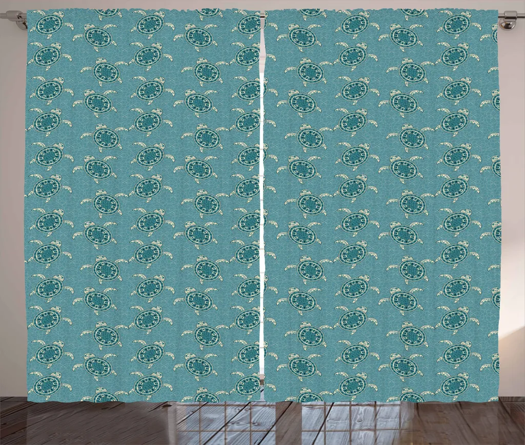 Tenda Rustica ABAKUHAUS Tartaruga Blu Petrolio 280x175 cm per Camera