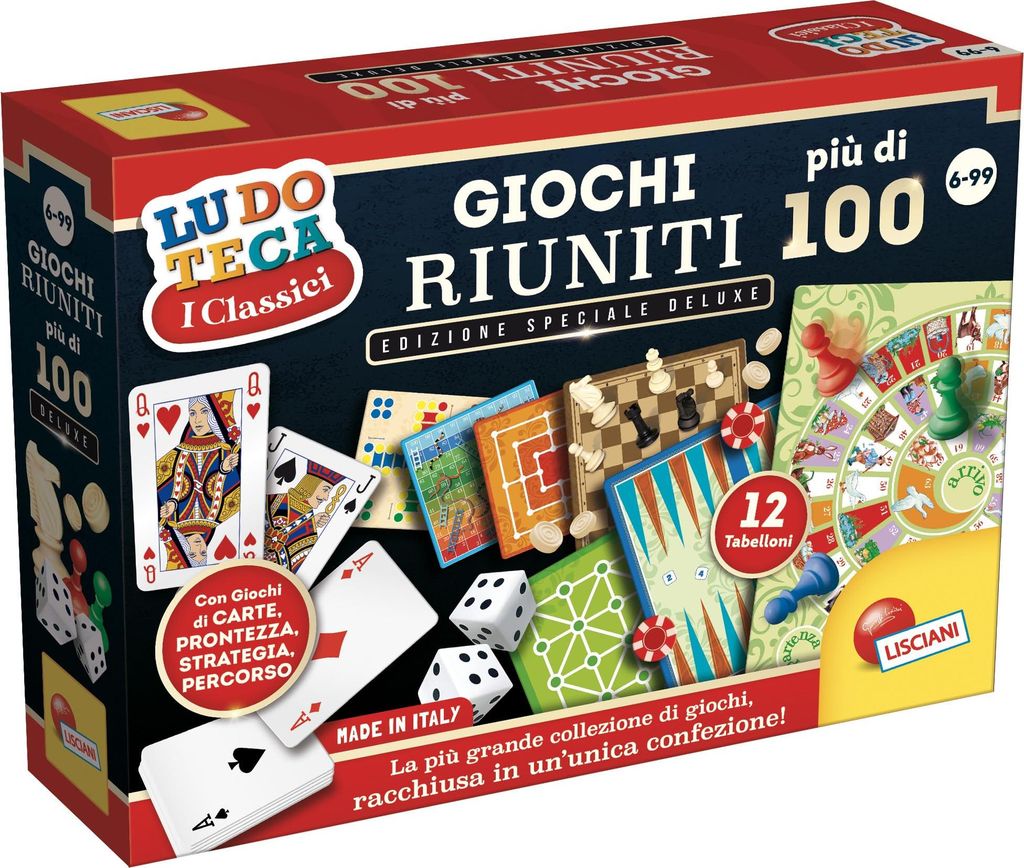 Liscianigiochi - Schachtel mit 100 Deluxe, Mehrfarbig, 68791