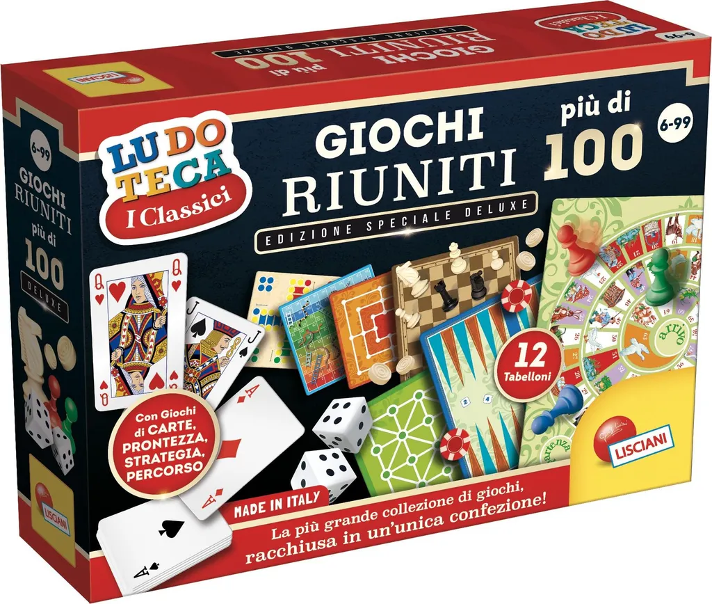 Jeux 100 en 1 Lisciani 68791 pour Éviter les Écrans et Jouer Ensemble dès 6 ans