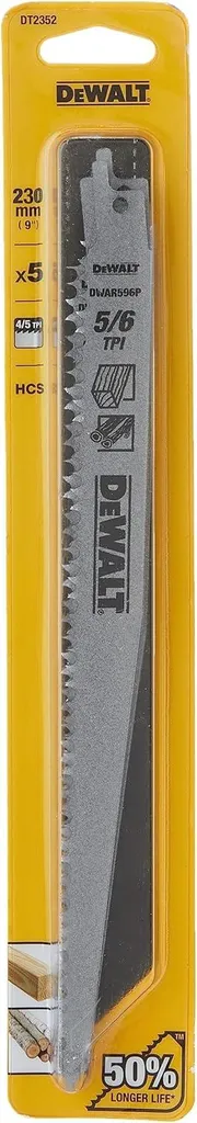 Lame DEWALT HCS 230mm denture 5-6 TPI haute résistance pour le bois