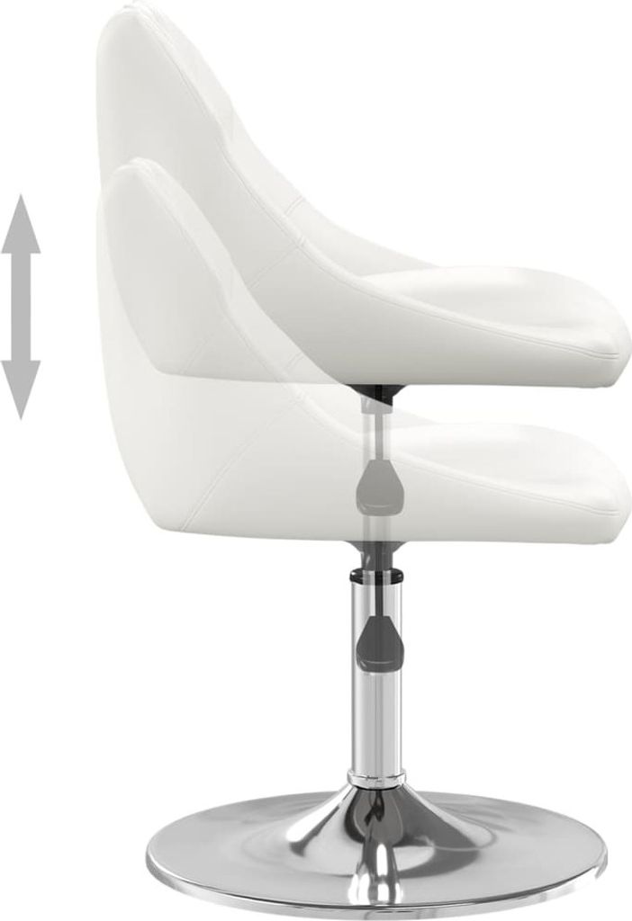 vidaXL Židle do jídelny 2 ks. Bílá Imitace kůže Obrázek produktu 4