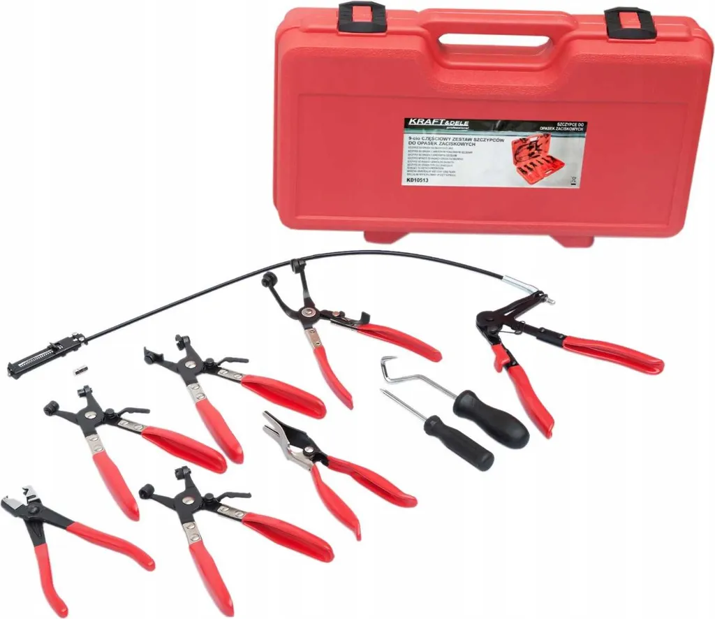 Set de pinces colliers de serrage KD10513 avec flexible et mallette