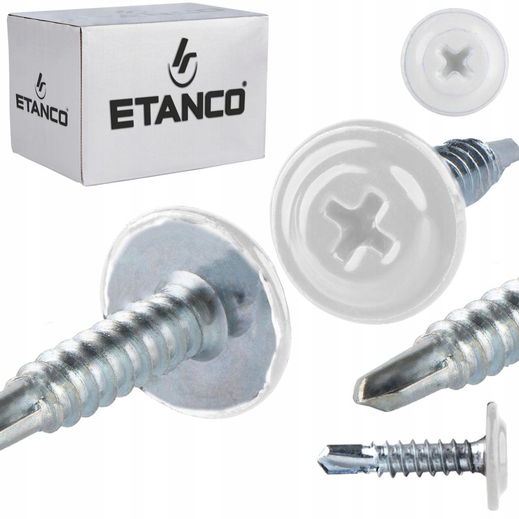ETANCO GM-B Selbstbohrschrauben für Stahl Dach RAL 9010 Reinweiß 4,2 x 25 mm 250 Stk.