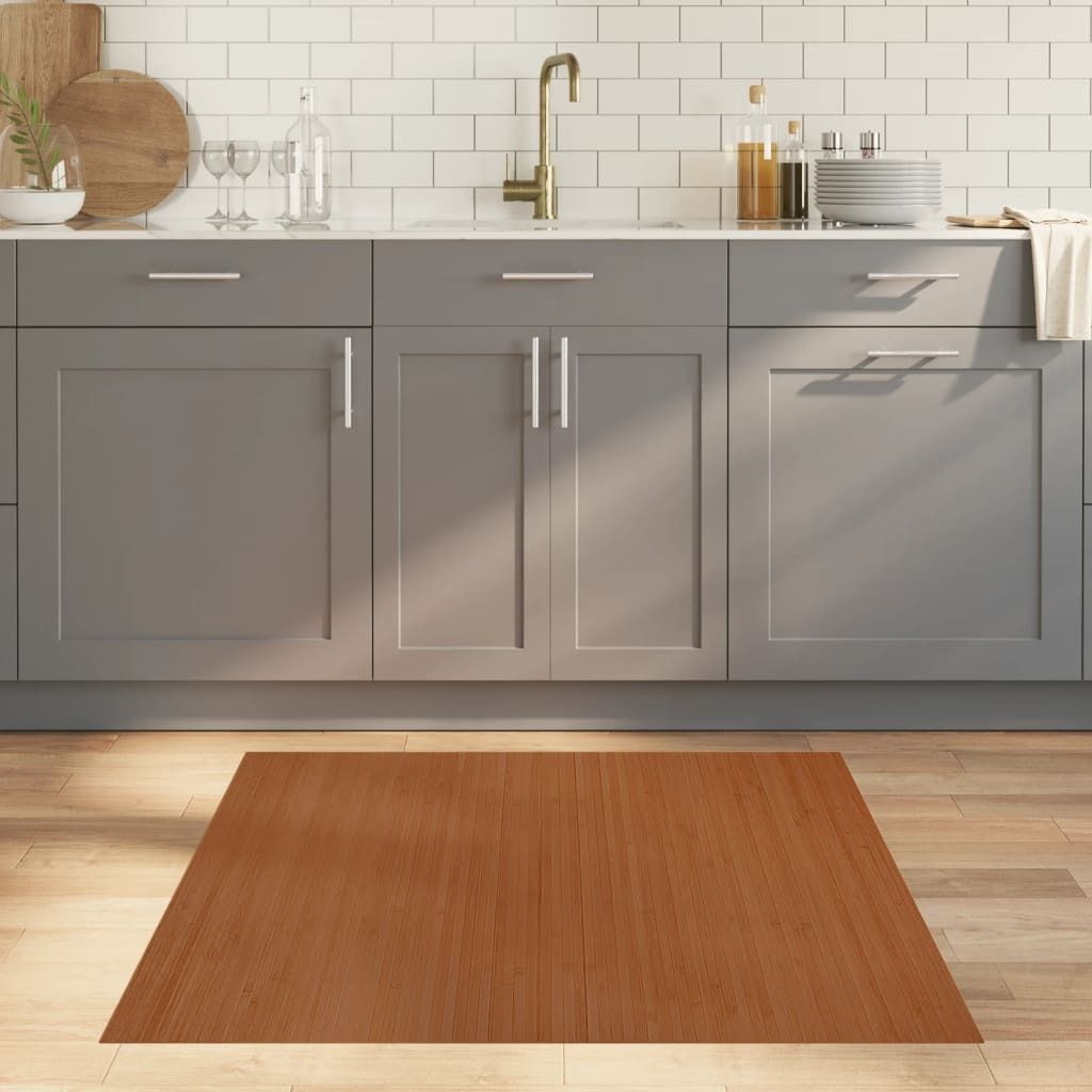 "im Angebot" Teppich Rechteckig Braun 100x100 cm Bambus - Designerteppiche CC17323