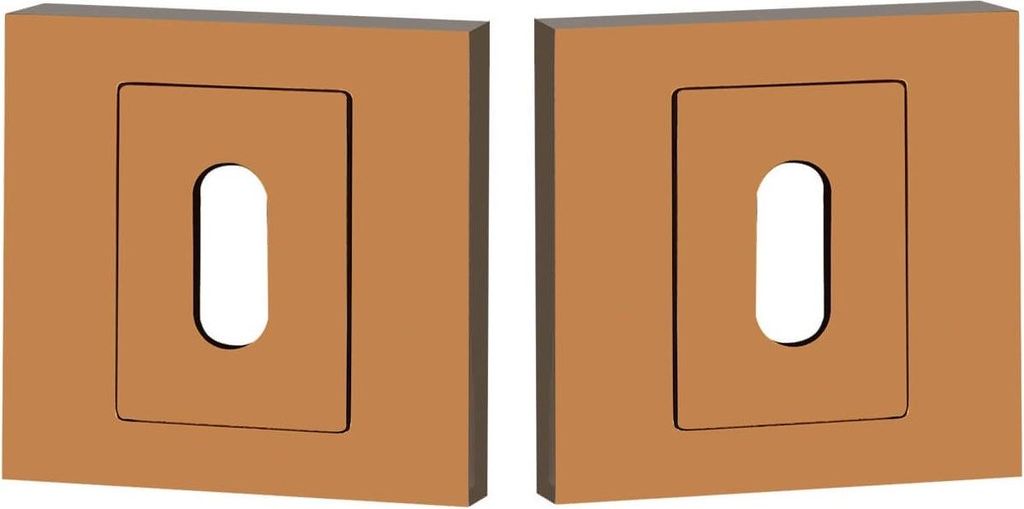 Kurzes quadratisches Schlüsselschild Roségold