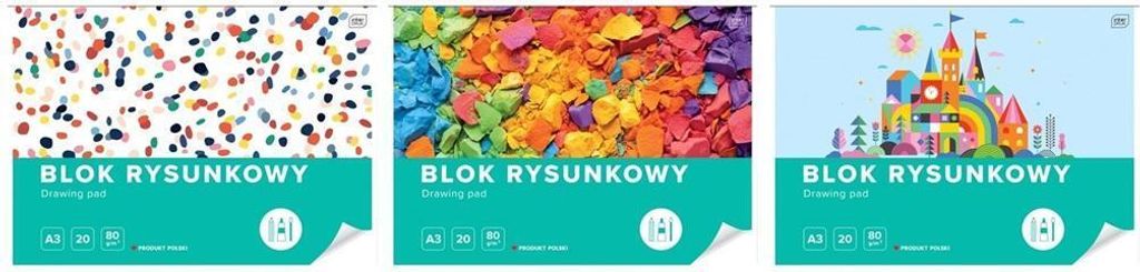 INTERDRUK Blok rysunkowy A3, 20 kartek, 10 sztuk