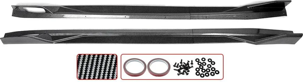 Bas de caisse aspect carbone durable et installation facile pack de 2