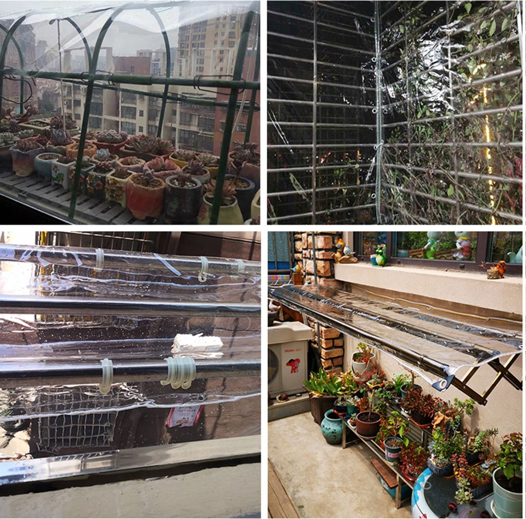 Topchances Wasserdichte Transparent PVC Plane mit Ösen, Produktbild 7