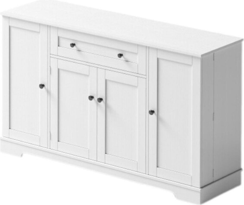 Kuechenbuffet 138 cm Beige Sideboard Schublade Regaltueren Einlegeboeden Kippschutz Design Kueche Wohnzimmer Schlafzimmer Multifunktionales