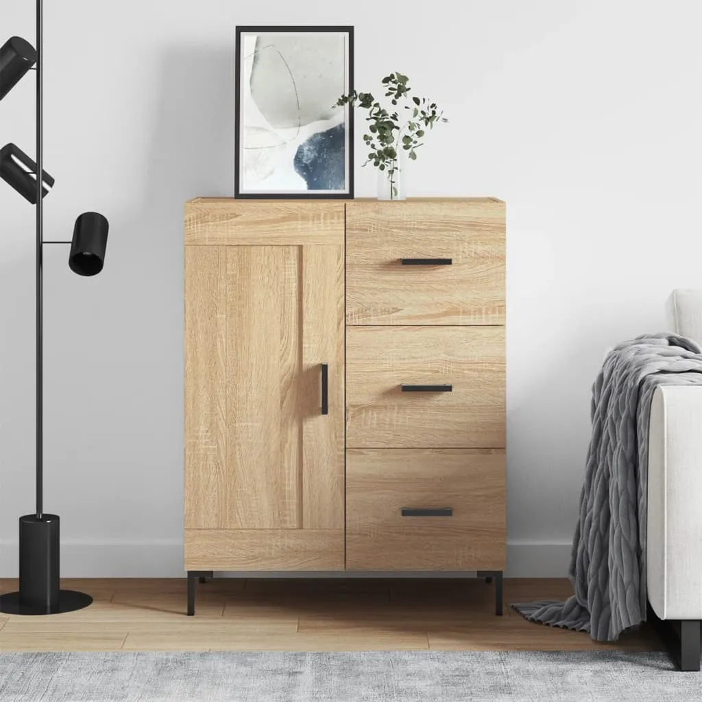 VidaXL Credenza Alta Rovere Sonoma 69,5x31x115 Cm | Mobile Con Ante E Gambe In Metallo In Legno Multistrato
