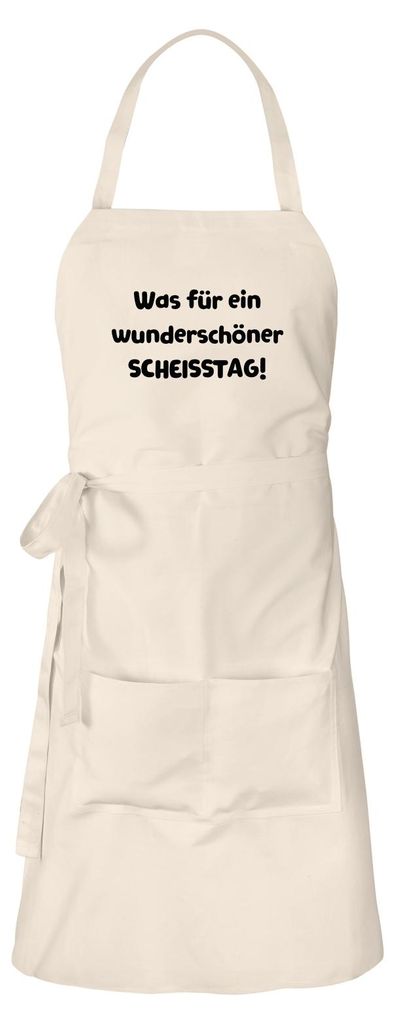 Huuraa Schürze Was für ein wunderschöner Scheisstag Natur mit Taschen Baumwolle Kochschürze Geschenkidee