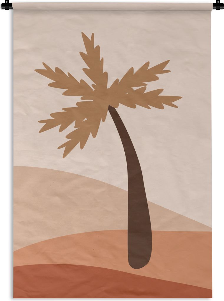 MuchoWow Wandteppich Wandbehang Sommer - Palme - Pastell 120x180 cm Tapisserie Dekoration Wandtuch - Schlafzimmer - Dekorationen für das Haus