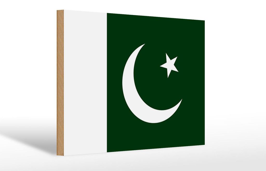 Holzschild Flagge Pakistans 30x20cm Flag of Pakistan