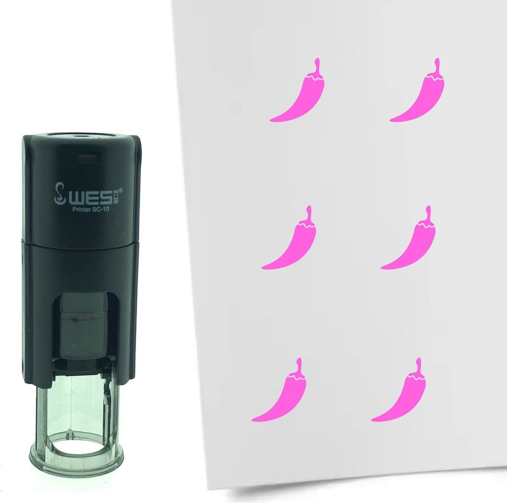 CombiCraft Selbstfärbender Stempel 'Chilischote' in der Farbe Pink, Ø10mm