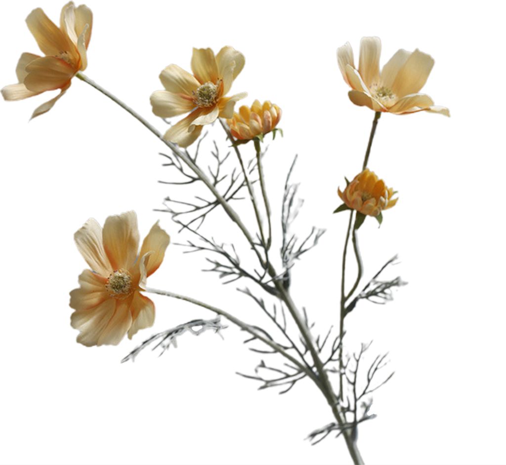 Künstliche Blume wasserdichte realistische Seidenstoff Daisses Künstliche Blume für Wohnkultur-Hellgelb
