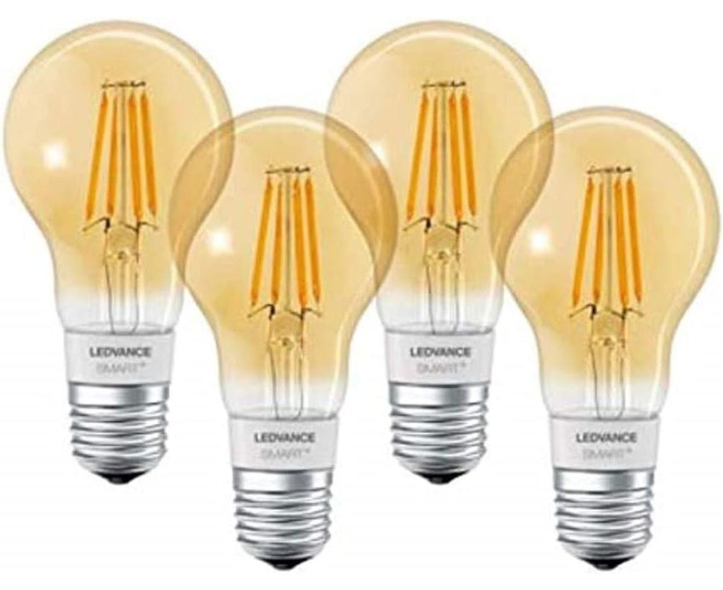 LEDVANCE Smarte LED-Lampe mit Bluetooth Mesh Technologie, Filament Gold, Sockel E27, Dimmbar, Warmweiß (2400K), ersetzt Glühlampen mit 55W,steuer...