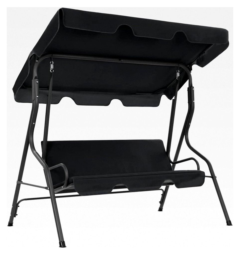 Hollywoodschaukel Anthrazit | Stahlrahmen & Polyester | Garten & Terrasse | 170x110x153 cm