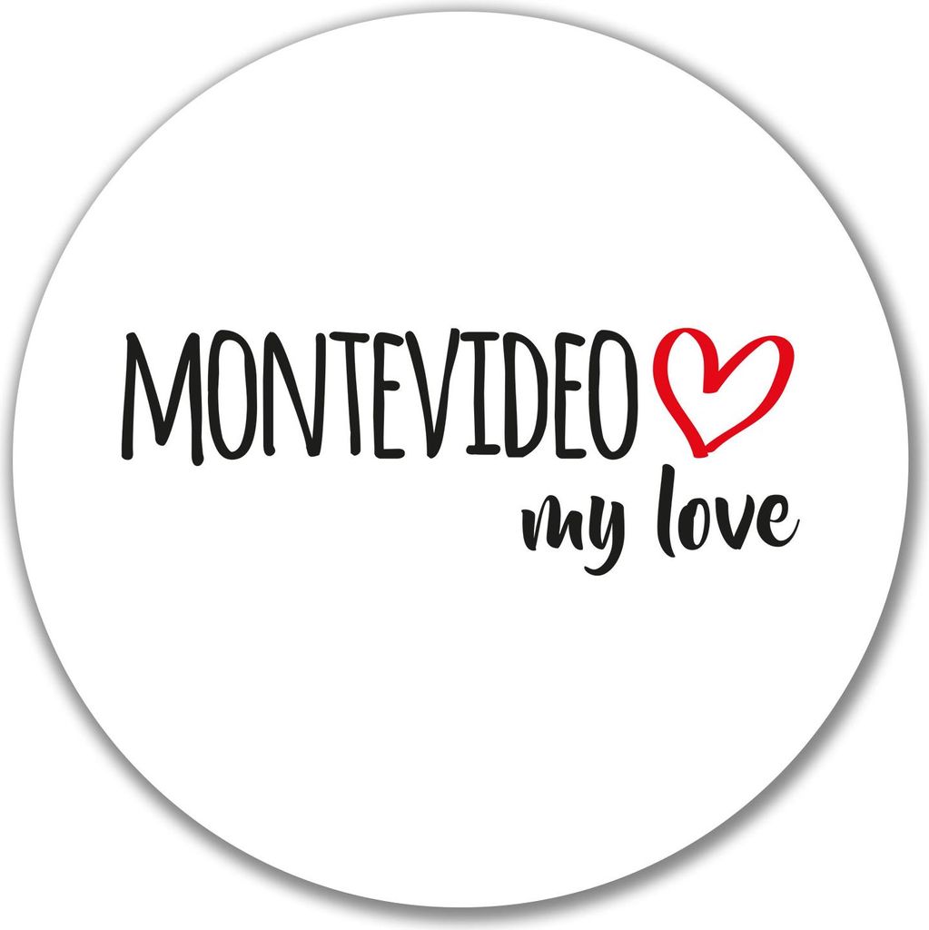 Huuraa Aufkleber Montevideo my love 10cm rund Sticker Geschenkidee
