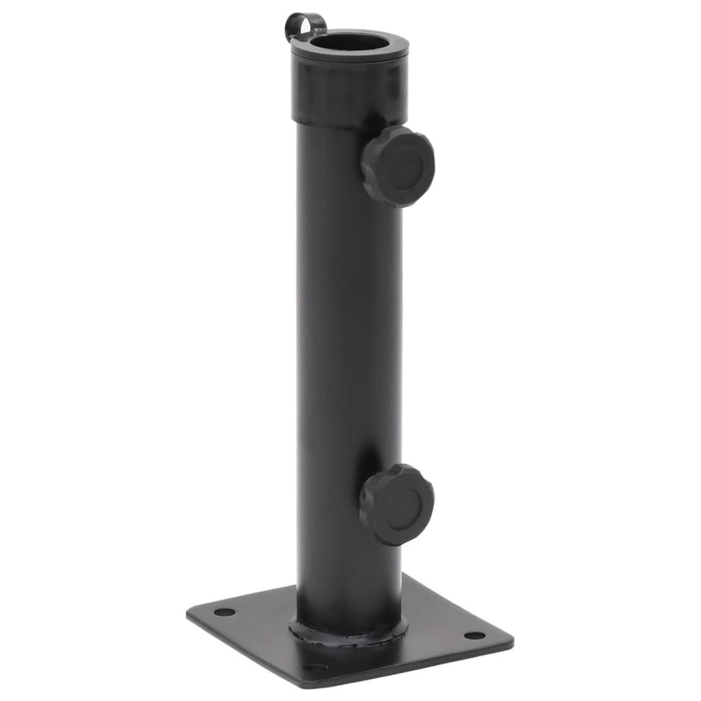 Pied de parasol pour mât Ø38/48 mm noir mat acier Image du produit 